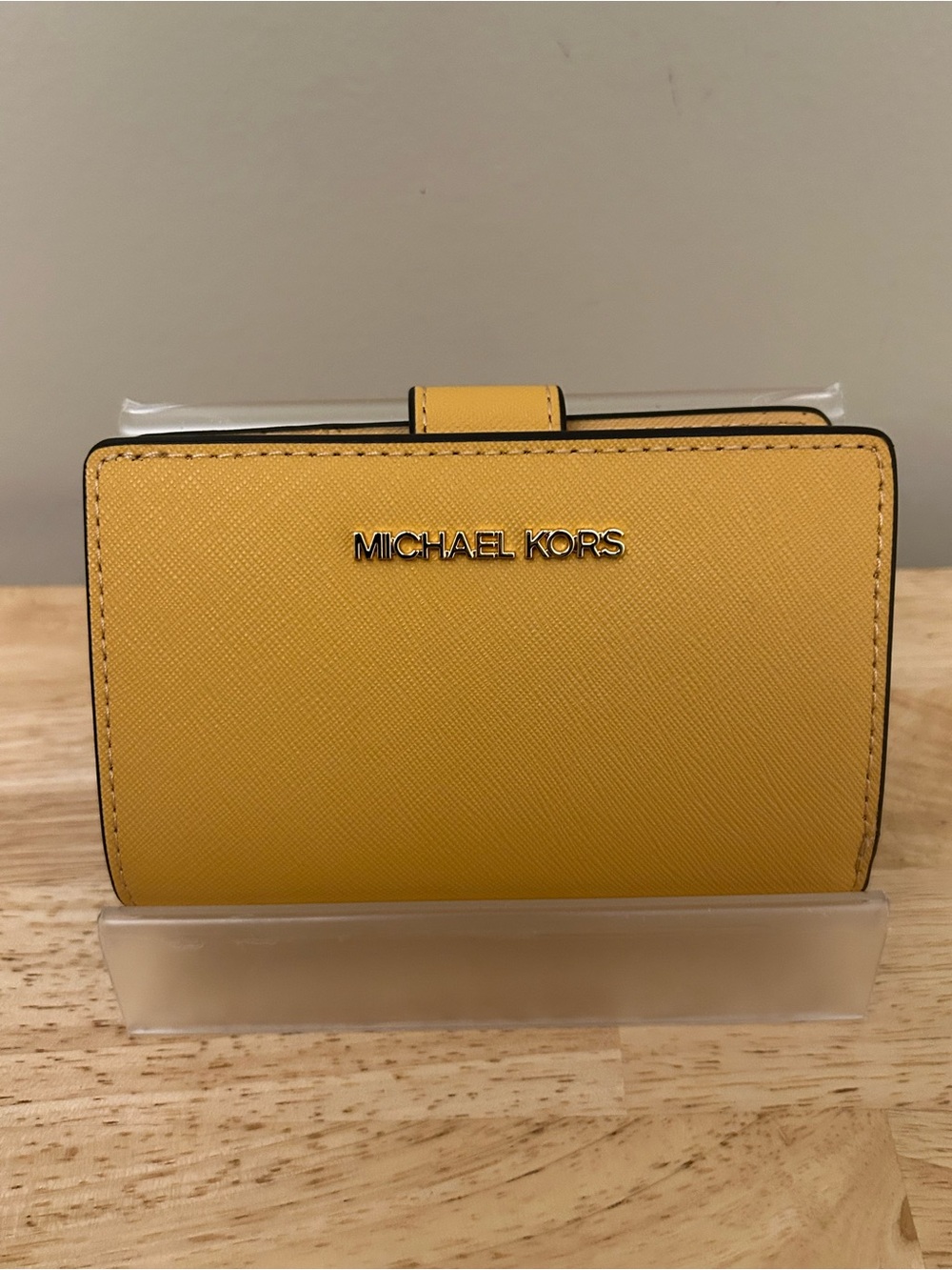 Michael Kors Honeywheat Saffiano Leather Bifold Zippered Wallet